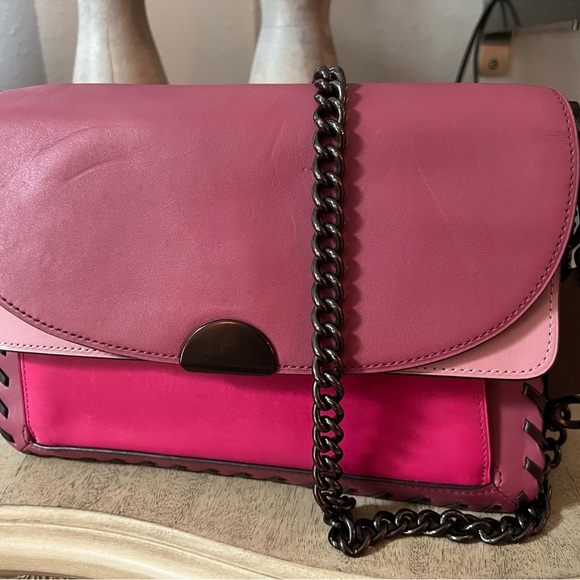 Coach 1941 Whipstitch Colorblock Pink Dreamer Hobo 76034 - Picture 3 of 12